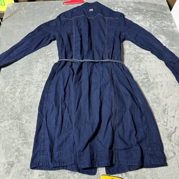 G Star Raw Womens Wrap Dress Longsleeve Blue Denim Size Small City Designer Boho - Picture 9 of 15